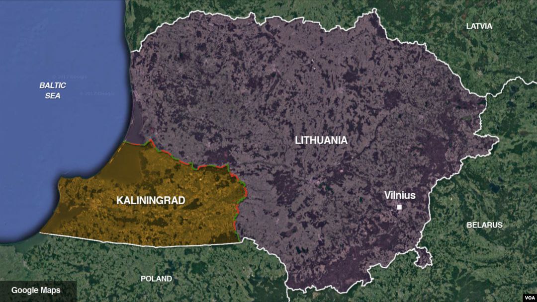 L'enclave russa di Kaliningrad in territorio lituano (Fonte https://t.me/estero24hnews)