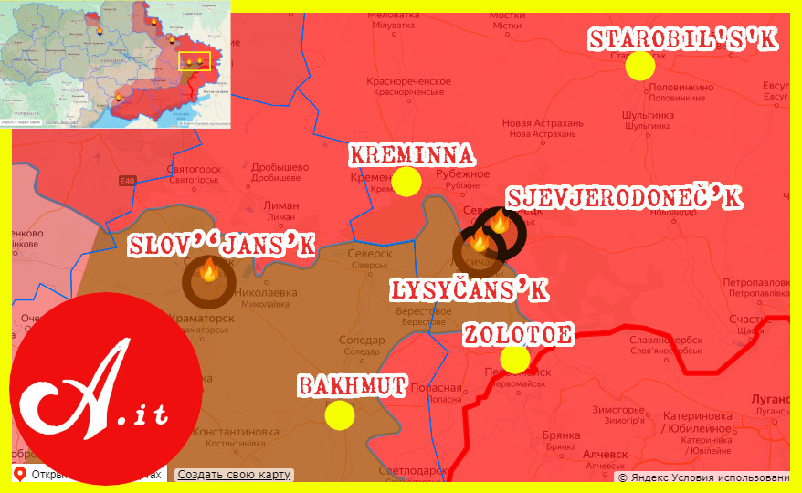 Situazione nell'Ucraina orientale, al confine tra Luhans'k e Doneč'k